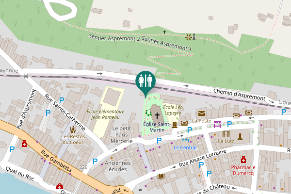Map showing location of Chemin d'Aspremont Toilet