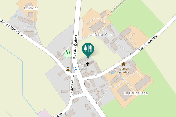 Map showing location of Place Saint-Martin Toilet