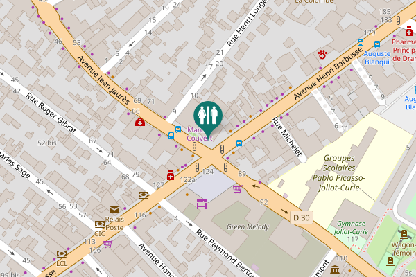 Map showing location of Avenue Henri Barbusse 139 Toilet