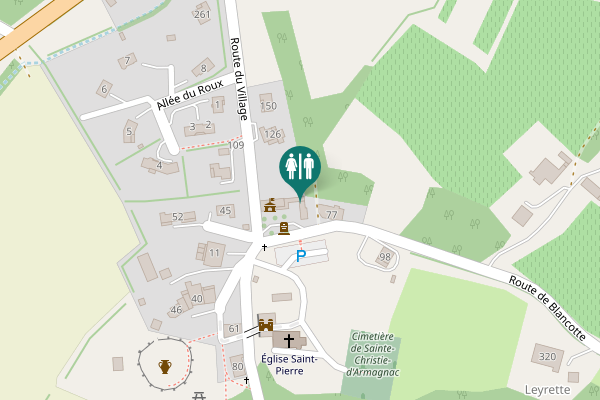 Map showing location of Route de Blancotte 77 Toilet