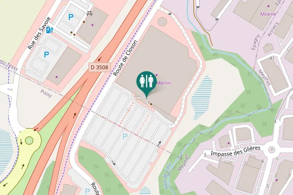 Map showing location of Route de Closon 358 Toilet