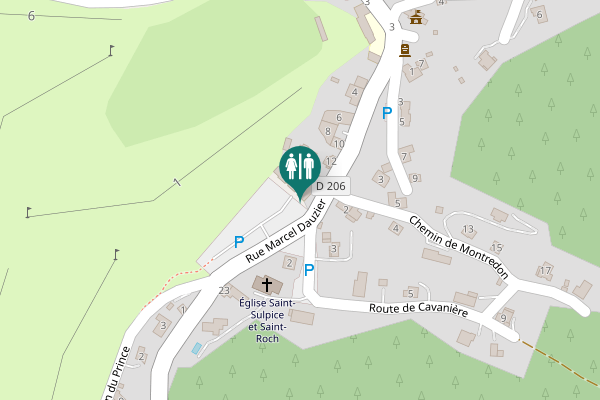 Map showing location of Rue Marcel Dauzier 12 Toilet