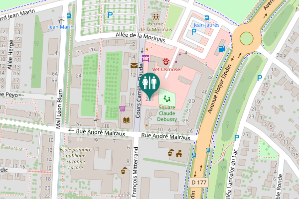 Map showing location of Cours Camille Claudel 23 Toilet