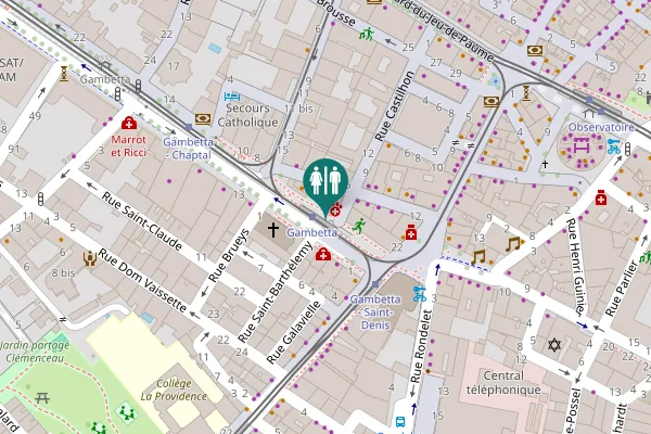 Map showing location of Cours Gambetta 4 Toilet