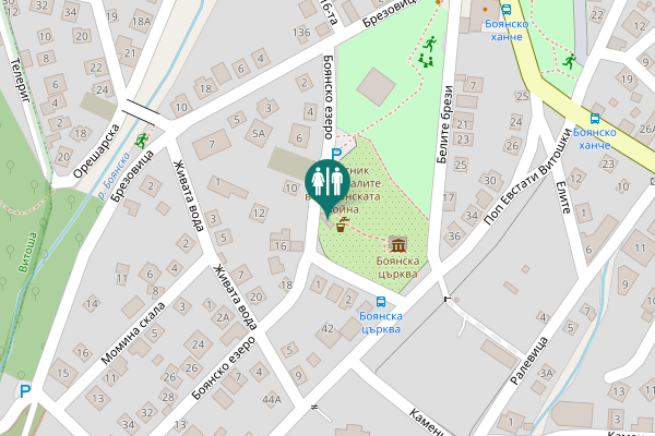 Map showing location of Boyansko ezero 10 Toilet