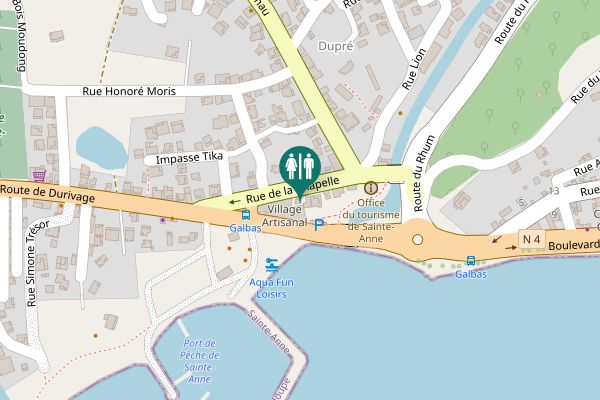 Map showing location of Rue de la Chapelle Toilet