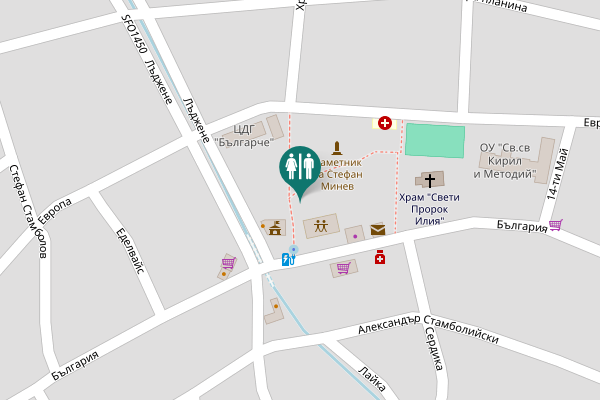 Map showing location of Balgaria Toilet