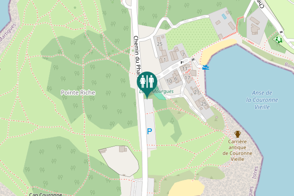 Map showing location of Chemin du Phare Toilet