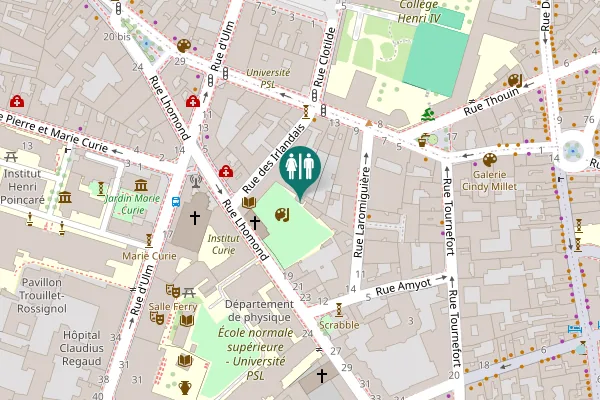 Map showing location of Rue des Irlandais 2 Toilet