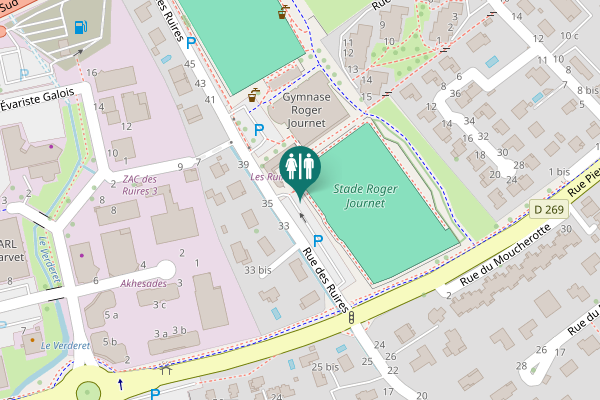 Map showing location of Rue des Ruires 28 Toilet