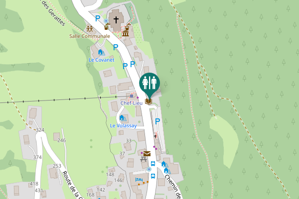 Map showing location of Route de Saint-Nicolas de Véroce 3953 Toilet