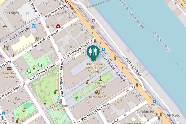 Map showing location of Cour des Grands Moulins 5;7 Toilet