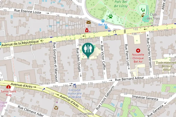 Map showing location of Rue Jules Dugas 10 Toilet