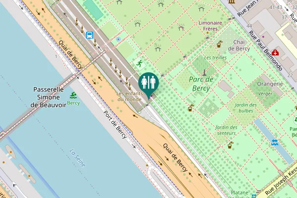 Map showing location of Quai de Bercy 208 Toilet