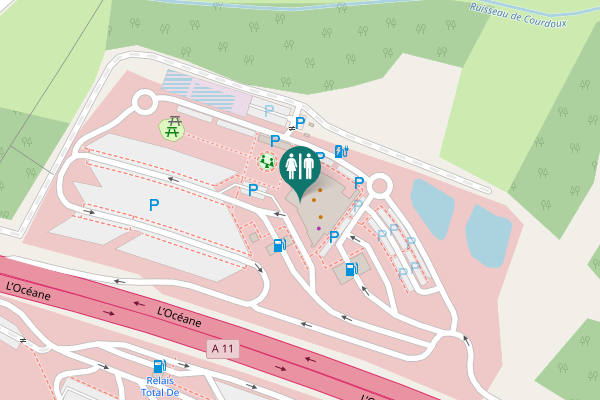 Map showing location of L’Océane Toilet