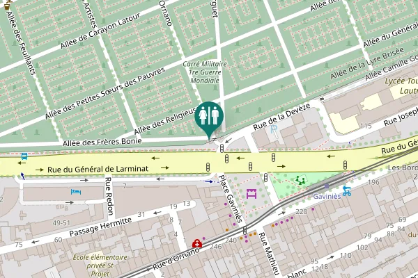 Map showing location of Allée des Frères Bonie Toilet