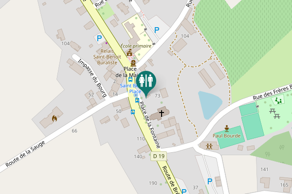 Map showing location of Place de la Fontaine Toilet
