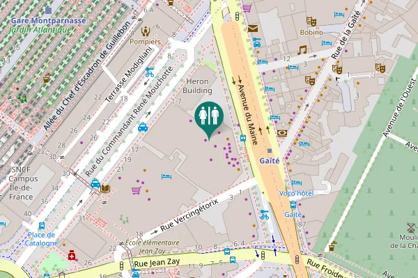 Map showing location of Avenue du Maine 72 Toilet