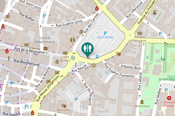 Map showing location of Rue Neuve d'Argenson Toilet