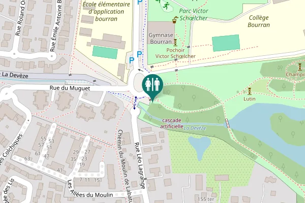 Map showing location of Mérignac Toilet