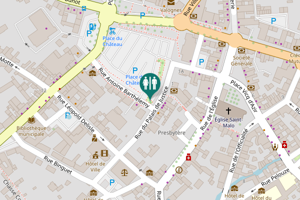 Map showing location of Rue Antoine Barthélemy 1 bis Toilet