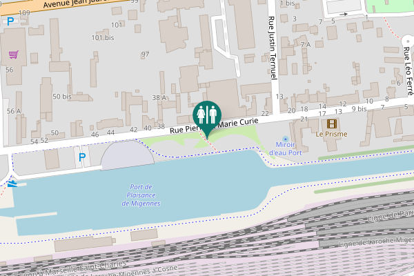 Map showing location of Rue Pierre et Marie Curie 30 Toilet