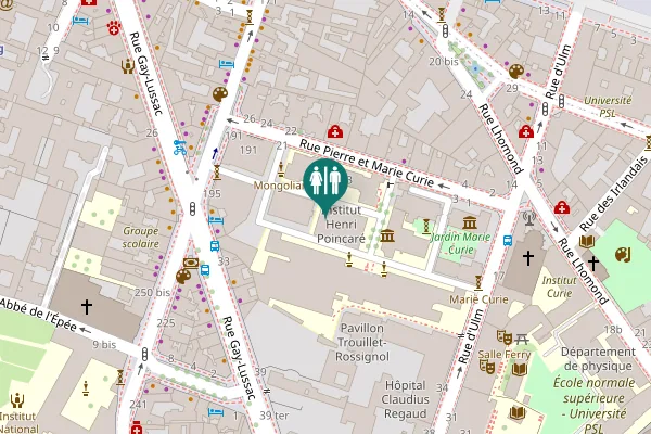 Map showing location of Rue Pierre et Marie Curie 11 Toilet