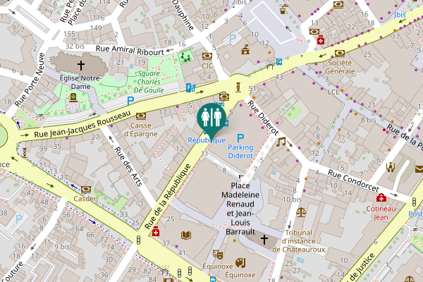Map showing location of Rue de la République 4 Toilet