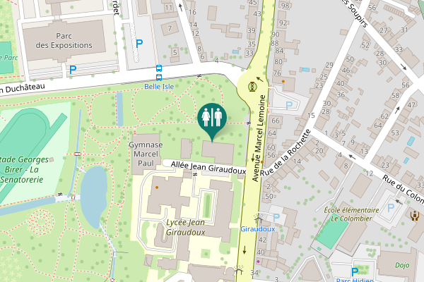 Map showing location of Allée Jean Giraudoux 2 Toilet