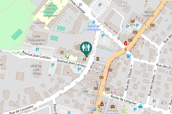 Map showing location of Place Bernard Roumegoux 6 Toilet
