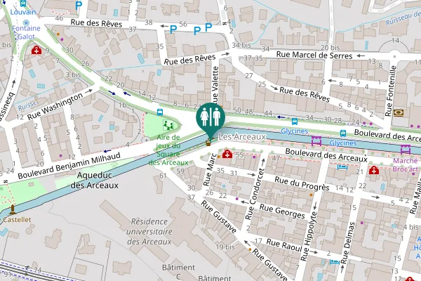 Map showing location of Boulevard des Arceaux 55 bis Toilet
