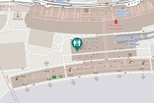 Map showing location of Le Mesnil-Amelot Toilet
