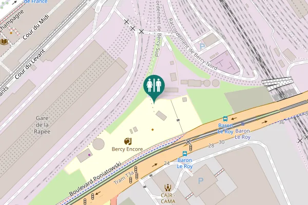 Map showing location of Boulevard Poniatowski Toilet