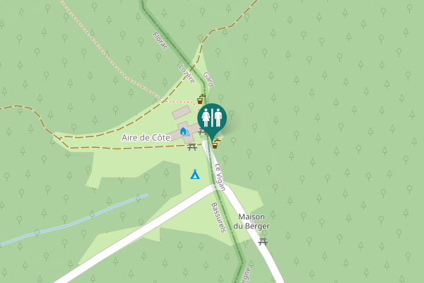 Map showing location of Bassurels Toilet