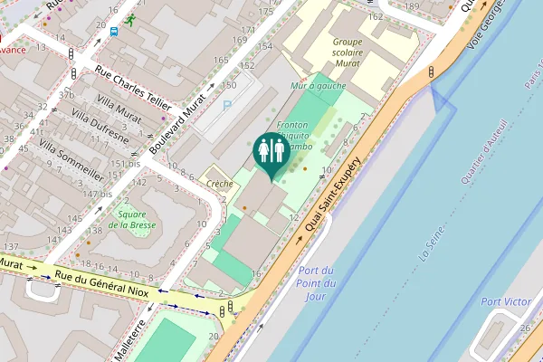 Map showing location of Quai Saint-Exupéry 12 Toilet
