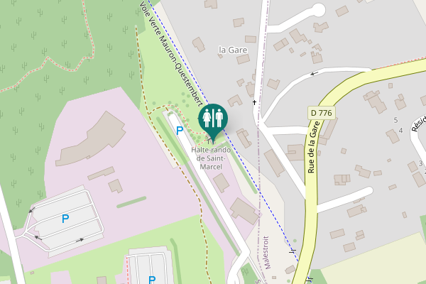 Map showing location of Voie Verte Mauron-Questembert Toilet