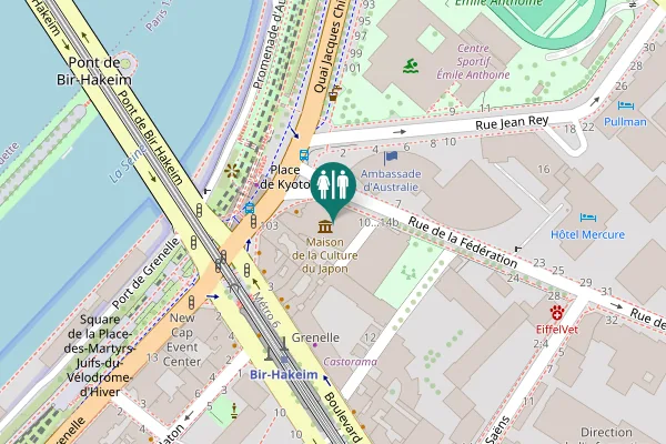 Map showing location of Rue de la Fédération Toilet