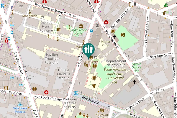 Map showing location of Rue d'Ulm 29 Toilet