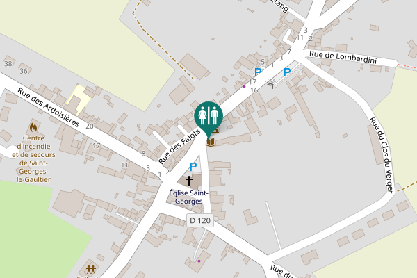 Map showing location of Rue du Commerce 3 Toilet