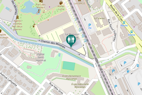 Map showing location of Chemin des Minimes Toilet