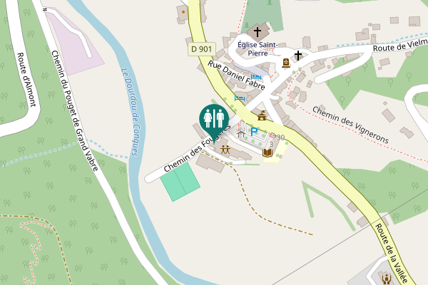 Map showing location of Chemin des Fougères Toilet