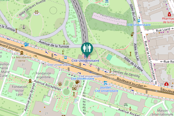 Map showing location of Boulevard Jourdan 24 Toilet
