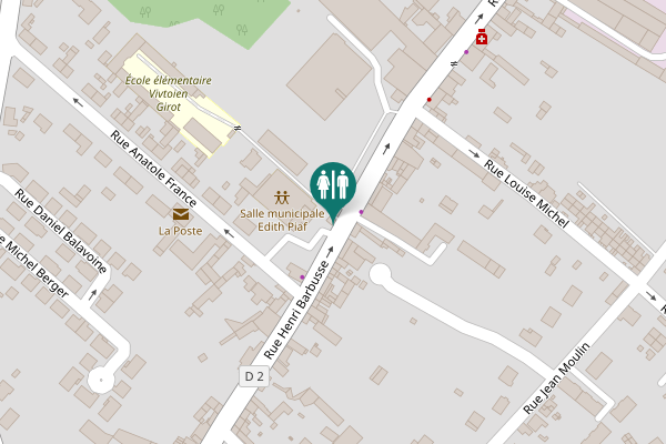 Map showing location of Rue Henri Barbusse Toilet