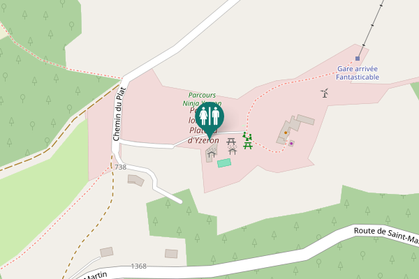 Map showing location of Chemin du Plat Toilet