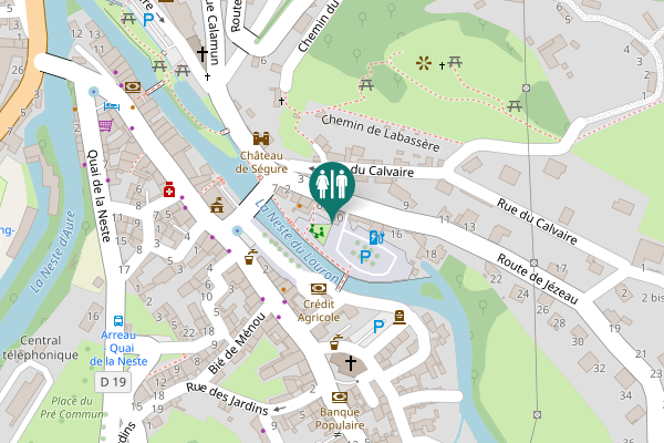 Map showing location of Place de l'Arbizon Toilet