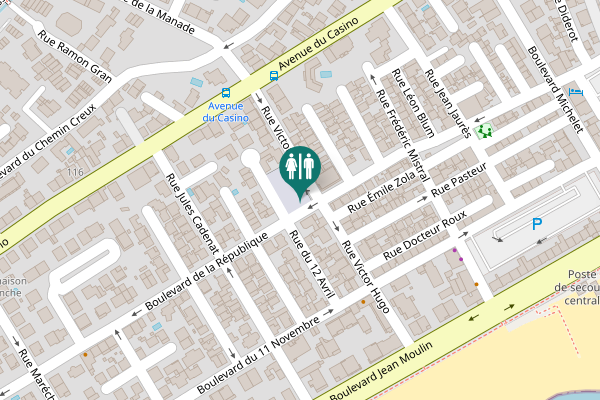 Map showing location of Place Germain Gourc Toilet