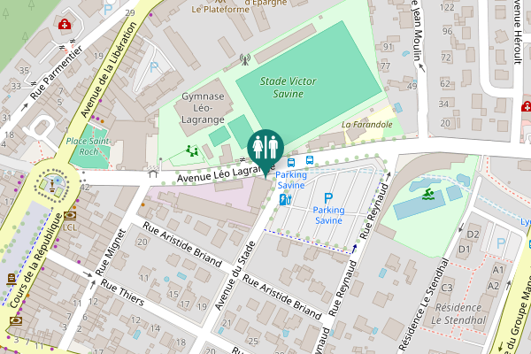 Map showing location of Avenue Léo Lagrange 161 Toilet