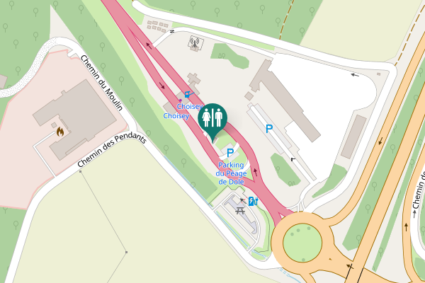 Map showing location of Chemin des Pendants Toilet