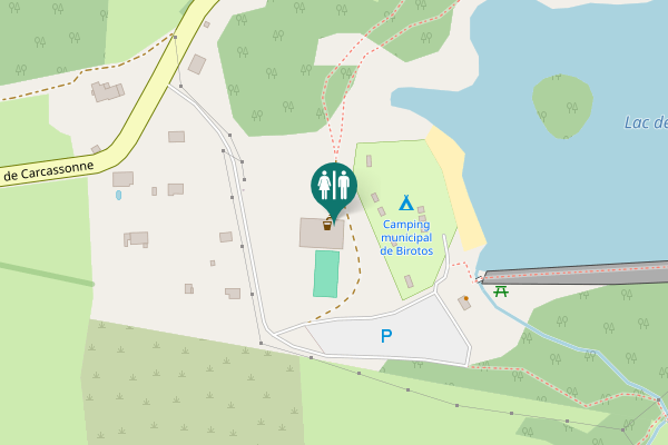 Map showing location of Chemin du Lac Birotos Toilet