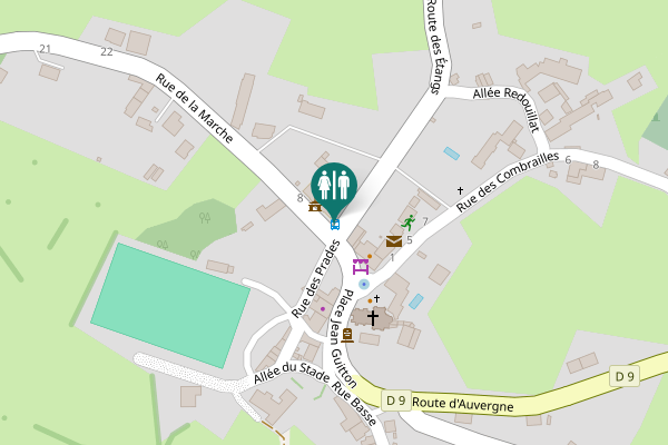 Map showing location of Route des Étangs Toilet